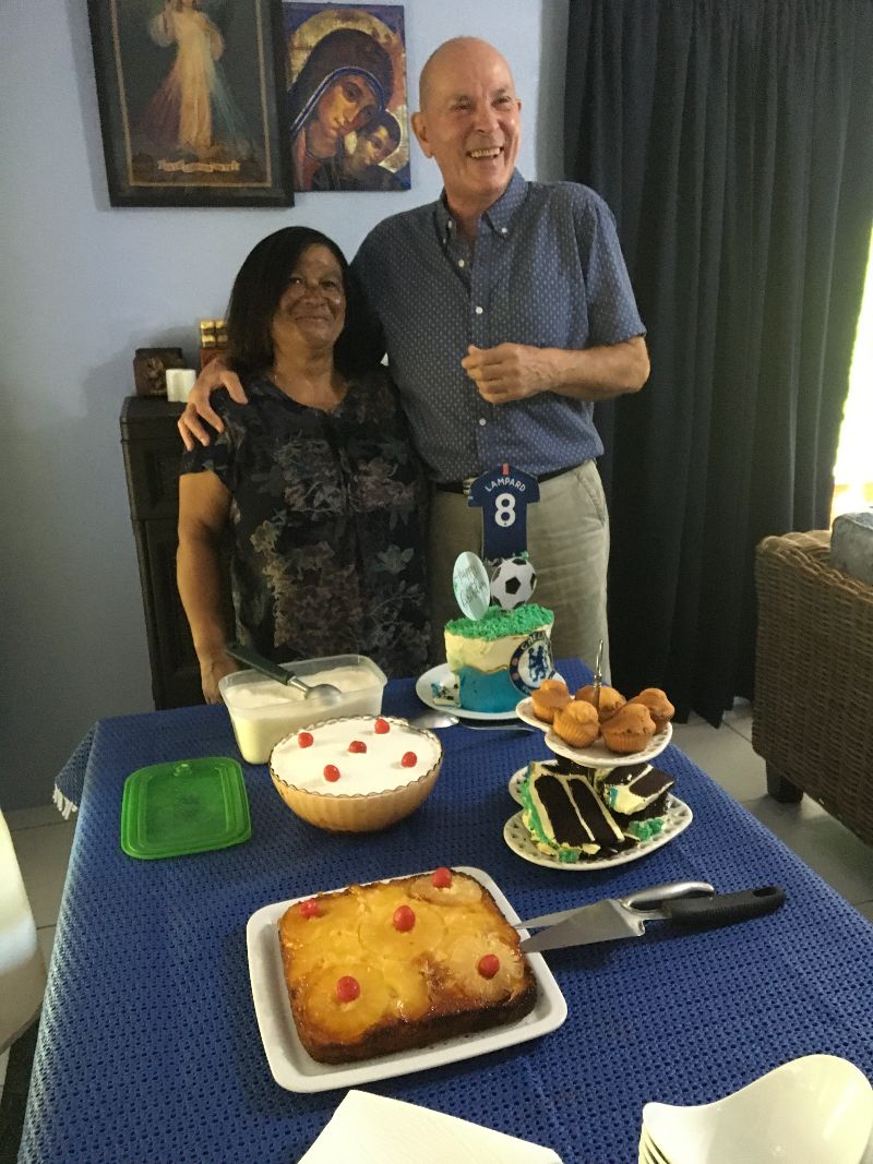 Celebration:  Barry and Bessie on his big day