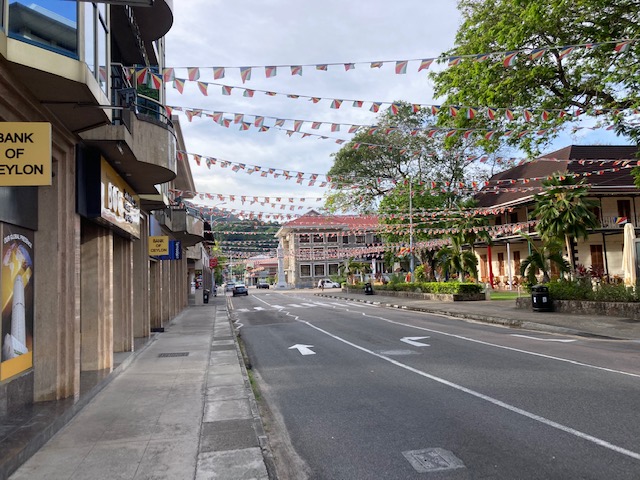 Ready to celebrate: The streets of Victoria are decorated for Independence Day