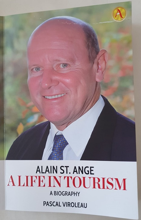 Former Tourism Minister Alain St.Ange pictured on the cover of his biography