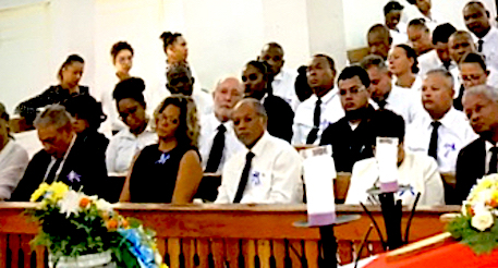 Mourners: President Wavel Ramkalawan, Vice-President Ahmed Afif and Leader of the Opposition Sebastien Pillay were in the congregation (picture from YouTube)