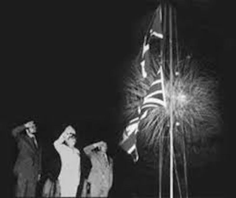 Time of hope: The British Union Flag is lowered in Seychelles on Independence Day 29th June, 1976