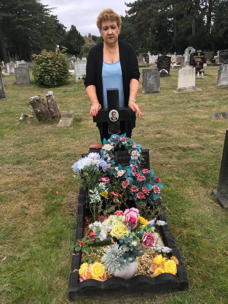 Julie Betsy at graveside