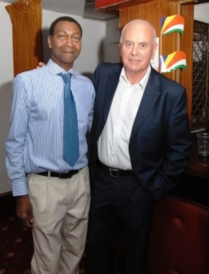 ORGANISATION: Lewis Betsy, left, with John Davies, Publisher of the Woking News and Mail, Knaphill Print, who sponsored the event