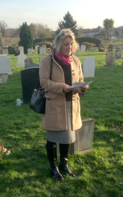 Remembrance: Alison Hoarau at the ceremony. 