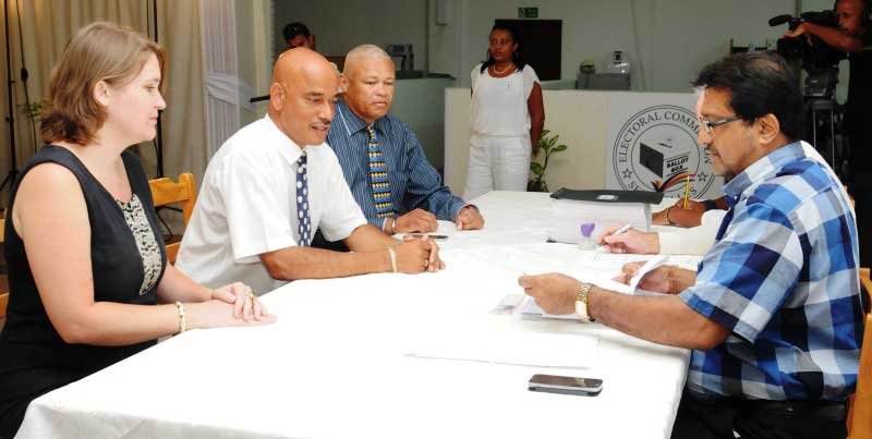 Candidate and running mate: David Pierre and Herve Anthony, Popular Democratic Movement