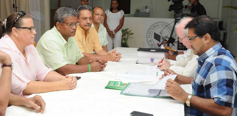 Candidate and running mate: Wavel Ramkalawan (right) and Roger Mancienne, Seychelles National Party