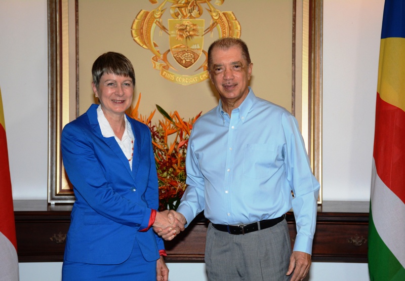 Mutual interests: German Ambassador Jutta Frasch and President Michel