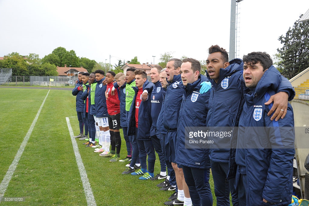 Top line-up: Kevin Betsy (second right) at the U15 International Tournament match between Italy and England in Gradisca d'Isonzo, Italy