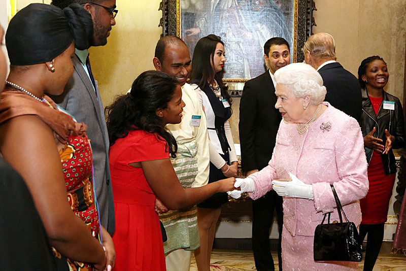 Honour: Angelique meets the Queen at Buckingham Palace
