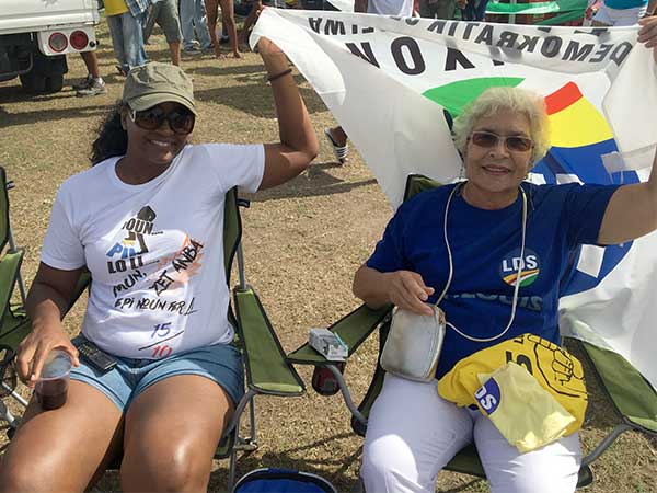 Carlette Ball (right) with a friend at the Rally