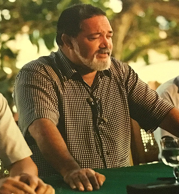 New dawn: James Mancham at a Press conference in Seychelles after returning from exile in 1992