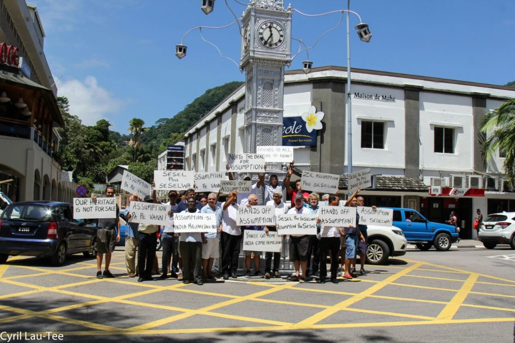 Outcry: Demonstrators gather at the Clock Tower in protest at the deal