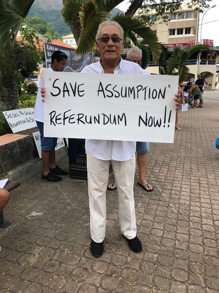 Protest: Campaigners against India's military presence on Assumption call for a referendum
