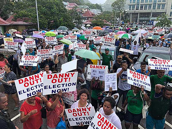 Protest: Thousands take to the streets demanding a fresh Presidential election