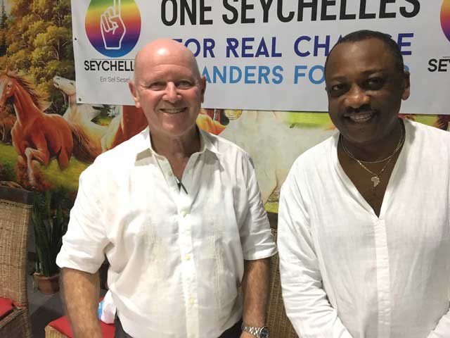 On a mission: Alain St Ange and Peter Sinon of One Seychelles