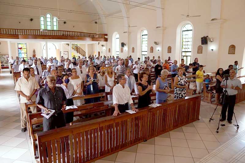 Songs of praise: The socially-distanced congregation