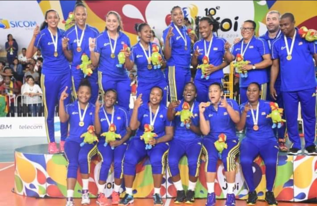 Silver medal winners: The Anse Royale women’s volleyball team