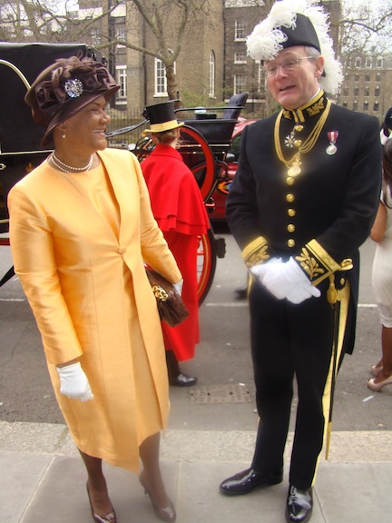 HONOUR: Marie-Pierre Lloyd, Seychelles High Commissioner, arrives to present her letters of Commission to the Queen