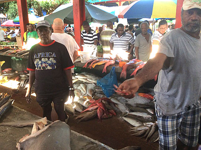 Vibrant: The fish stall is one of many at the Victoria Market