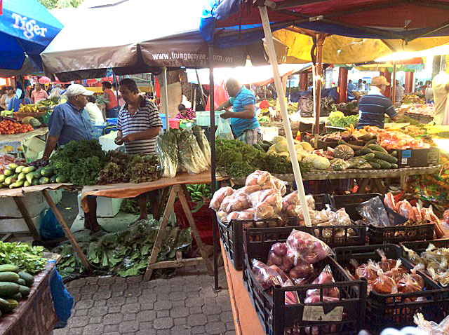 Variety:  There are many types of fruit and vegetables on offer
