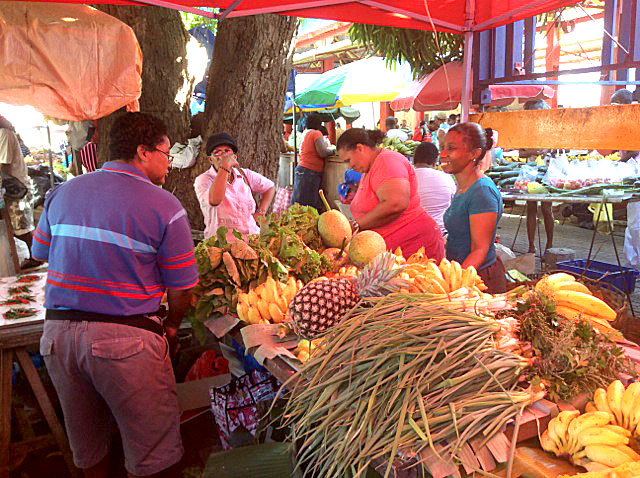 Rich harvest: The stalls are packed with many types of fruit